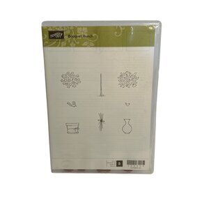 PREOWNED Stampin’ Up! “Bouquet Bunch” 8-Piece Cling Stamp Set Floral Collection‎